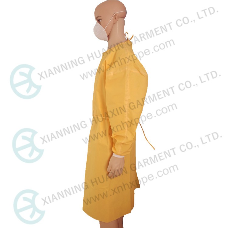 CE EN14126 chemical resistant gowns transparent tape seam Type3B Factory