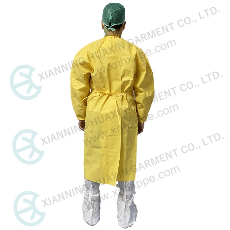PP+PE water proof medical gown hazmat chemical gown Factory