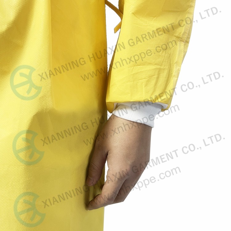 Durable heavy duty AAMI PB70 level 4 non medical isolation gown Factory