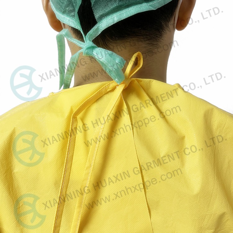 Durable heavy duty AAMI PB70 level 4 non medical isolation gown Factory