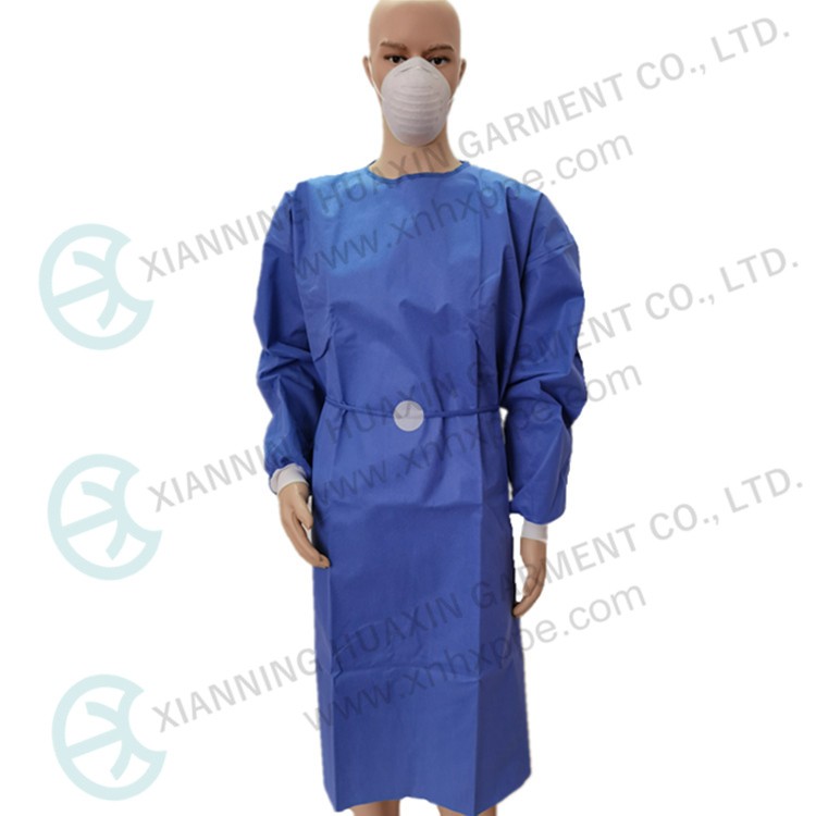 EN13795-1 AAMI PB70 level3 blue SMS ultrasonic seam gown Factory