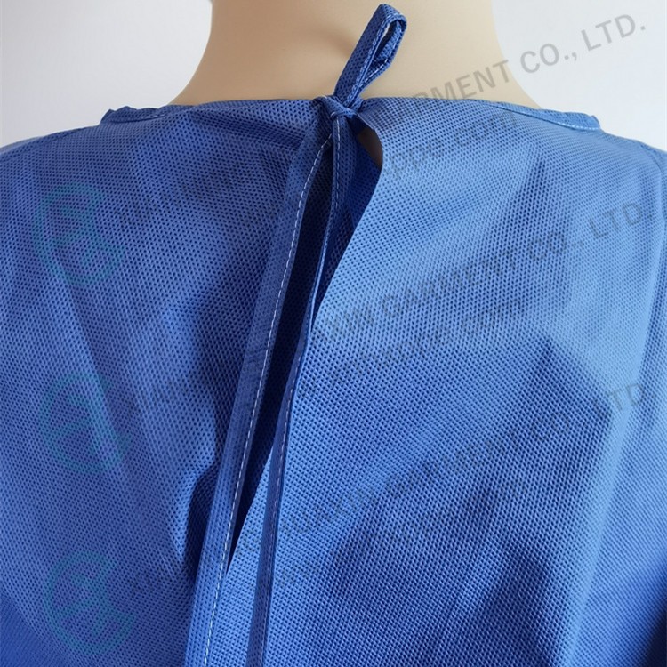 Blue SMS EN13795-1 surgical gown thread cuffs Factory