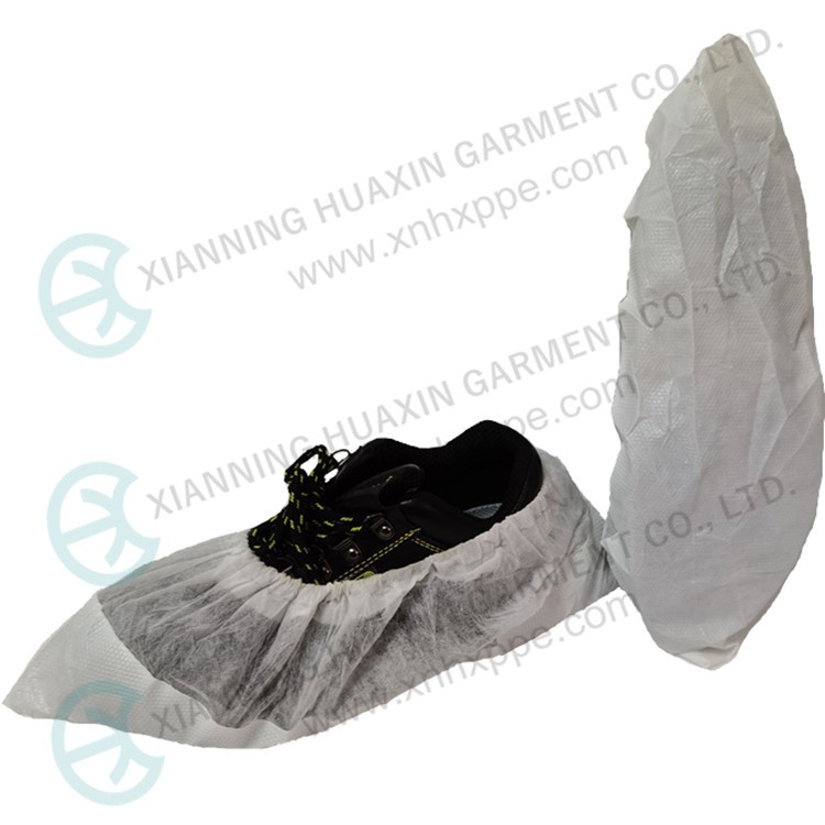 White machine made PP+CPE shoe cover anti-slip