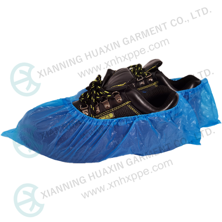 Lightweight high quality medical use Machine Made Elasticated CPE Shoe Cover Factory