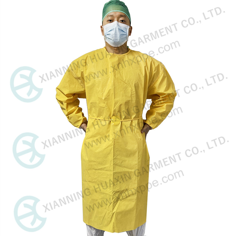 CE certificated EN14126 chemical resistant yellow gown Type3B Factory