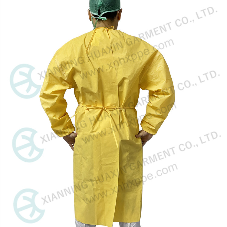 CE certificated EN14126 chemical resistant yellow gown Type3B Factory