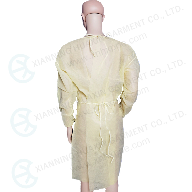 Yellow PP gown PPE personal protective equipment