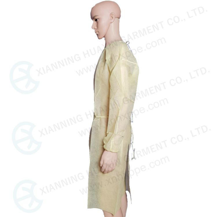 Yellow PP gown PPE personal protective equipment Factory