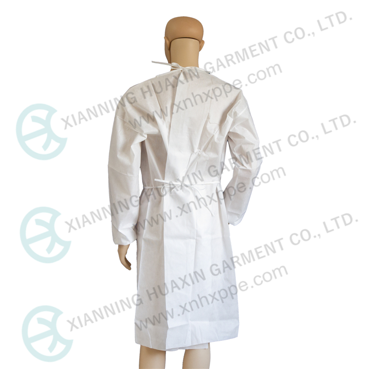 EN13795-1 White SMS gown ultrasonic seam Factory