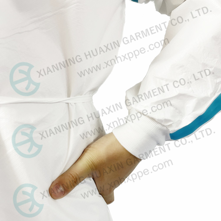 EU standarded disposable microporous gown seam sealed EN14126 TYPE4B Factory