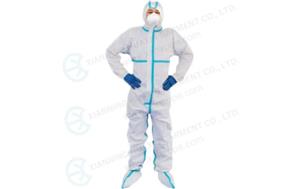 True view of TYPE4B 5B 6B microporous coverall attached boots