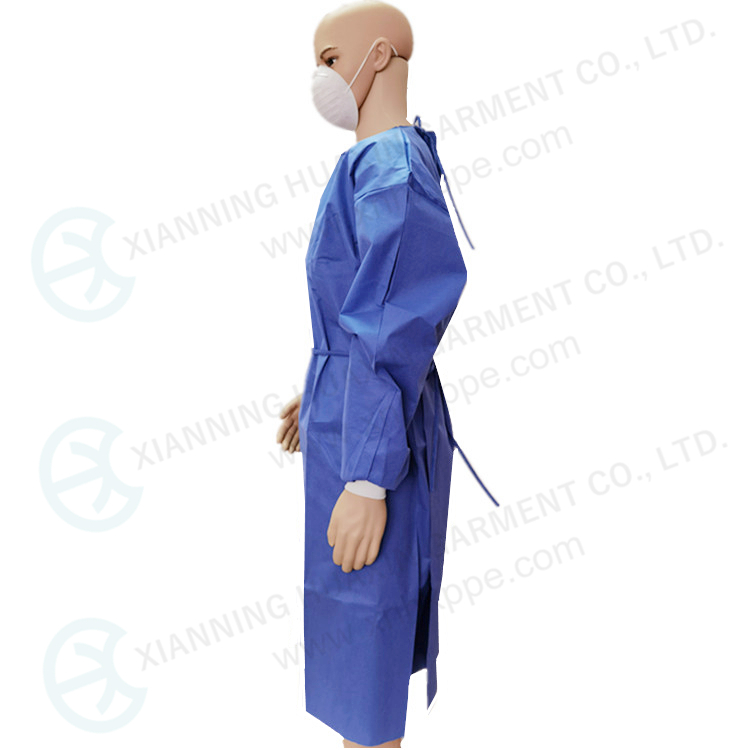 Medical use SMS gown surgical gown with knitt cuff Factory