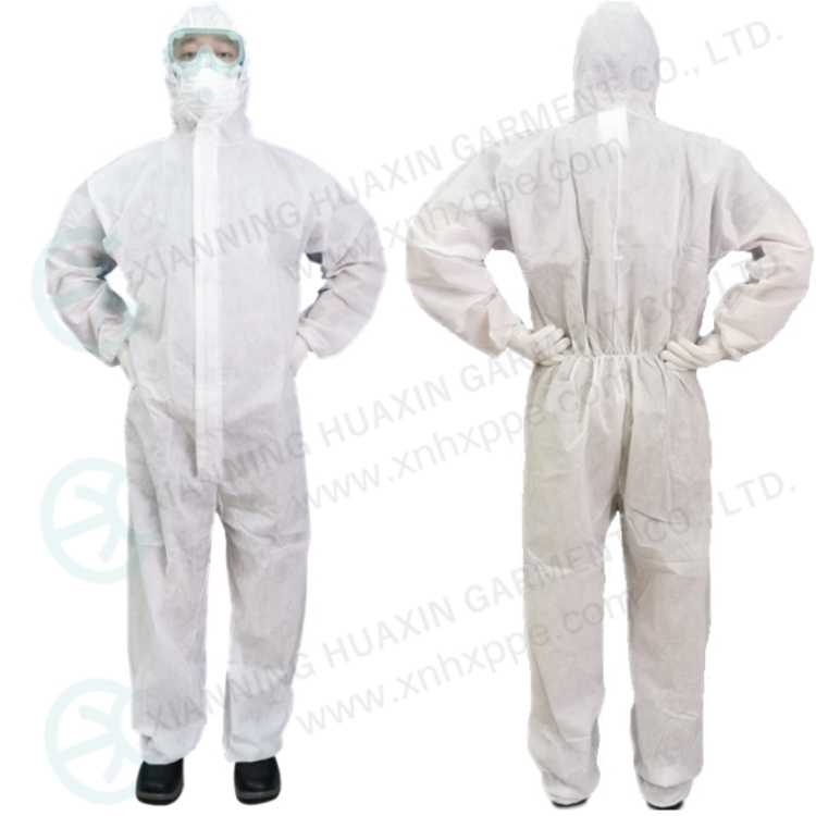 Disposable dust proof SMS body suit with hood