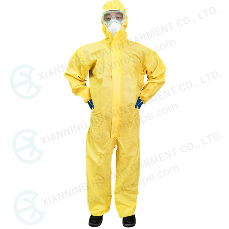 coverall tested by SULFURIC ACID 96%