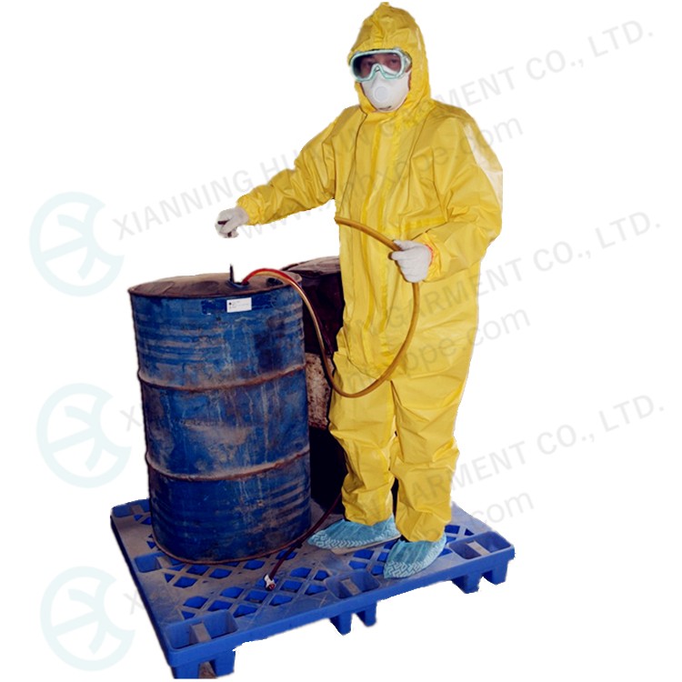 coverall tested by SULFURIC ACID 96%