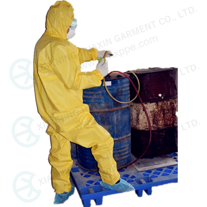 coverall tested by SULFURIC ACID 96%