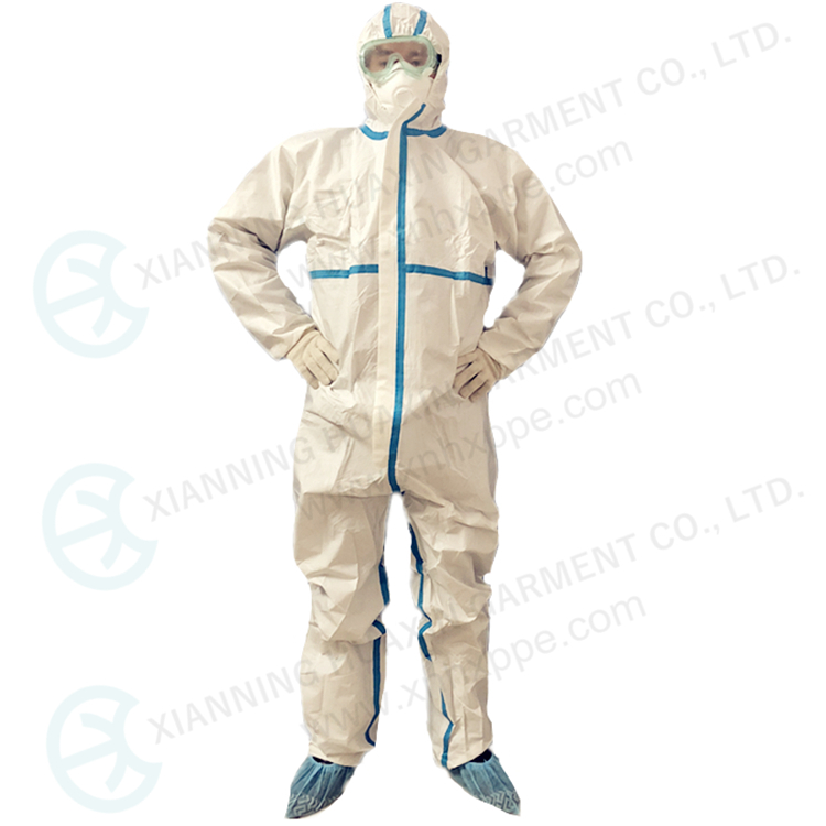 EN14126 TYPE4B/5B/6B taped seam protective coverall