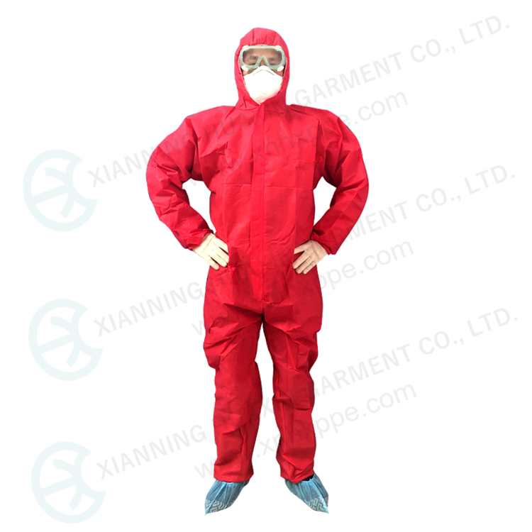 disposable nonwoven colorful sms coverall 