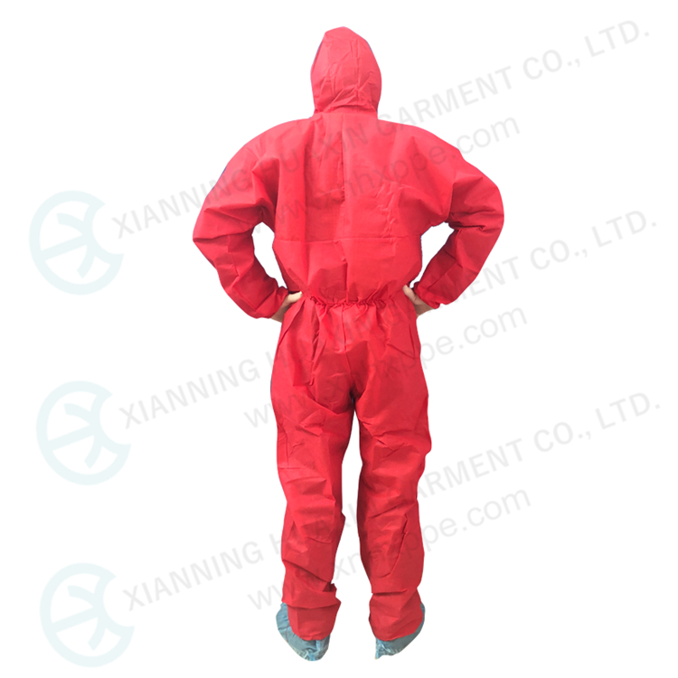 disposable nonwoven colorful sms coverall 