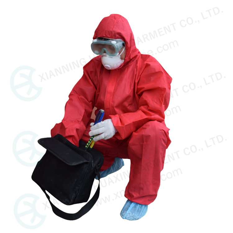 disposable nonwoven colorful sms coverall 