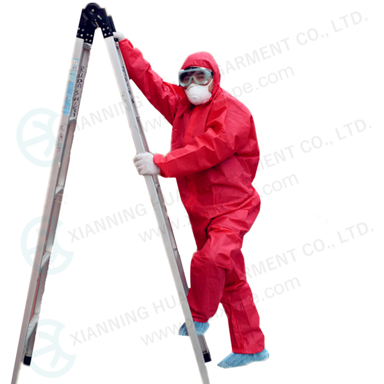 disposable nonwoven colorful sms coverall 