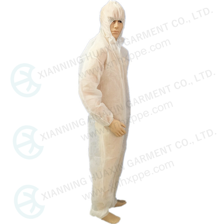 hooded polypropylene nonwoven safety garments 