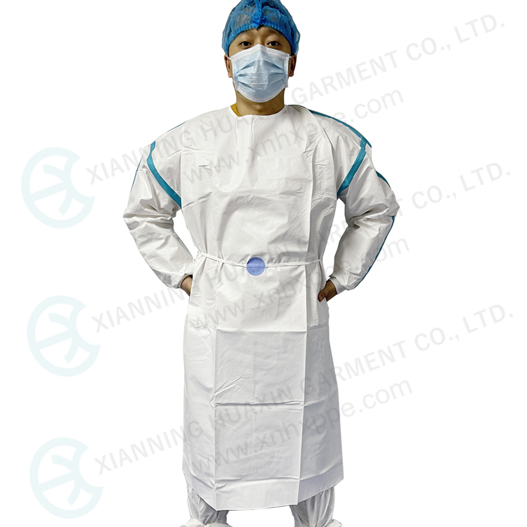 SF microporous AAMI PB70 level 3 non medical isolation gown