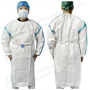 Costura de bata microporosa desechable estándar de la UE sellada EN14126 TYPE4B