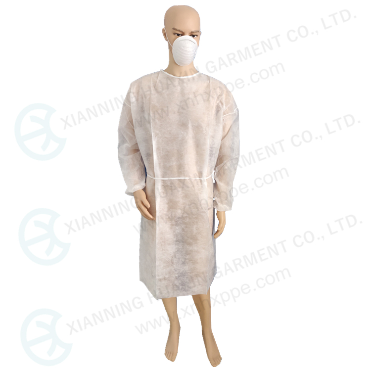 White color dust proof lab clean room use isolation gown Factory