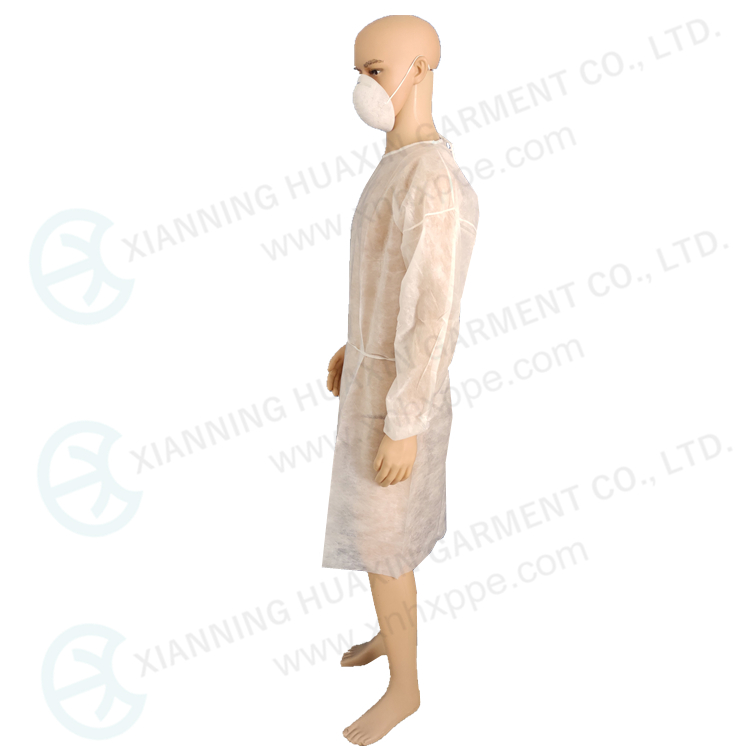 White color dust proof lab clean room use isolation gown Factory