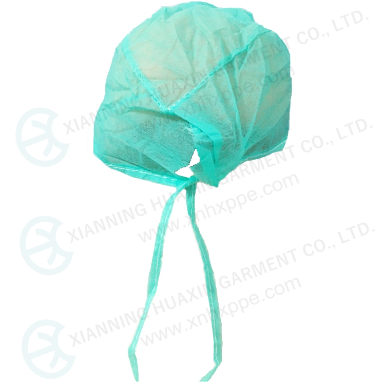 disposable cap with ties