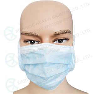 Einweg-Gesichtsmaske aus Vliesstoff, 3-lagig mit Bändern
