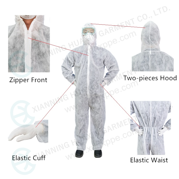 lightweight one time use polypropylene overall