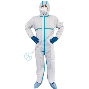 Medical use protective coverall Synthetic blood resistant