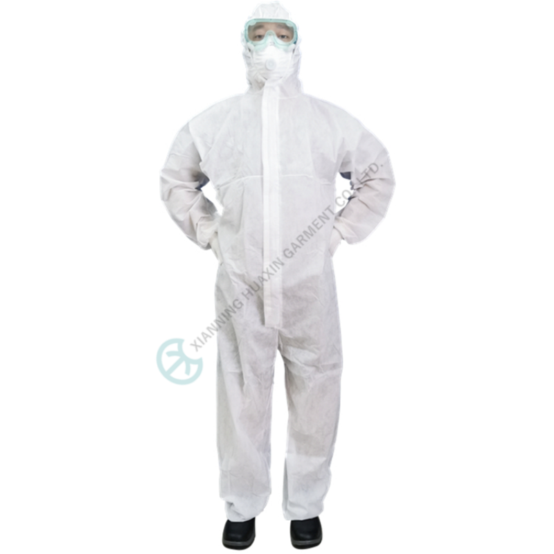 Disposable dust proof SMS body suit with hood