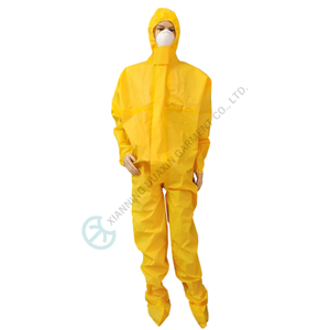 Heavy duty full body protection chemical proof clothing attached boots