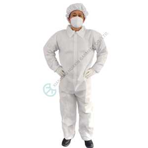PP dust proof solid substance coverall with shirt collar