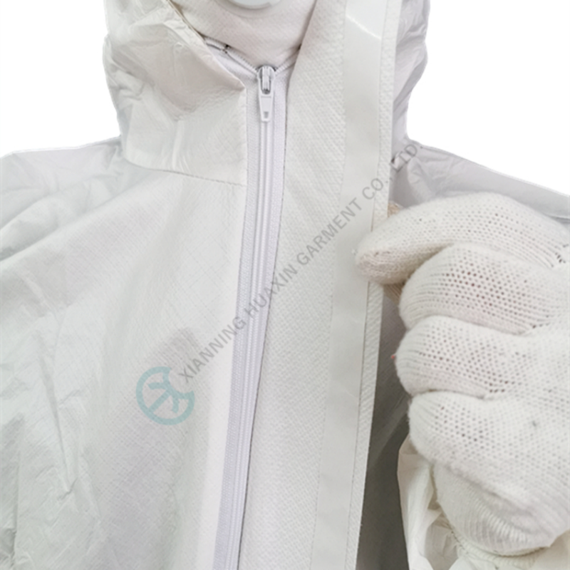 two way zipper garments with flap over microporous 