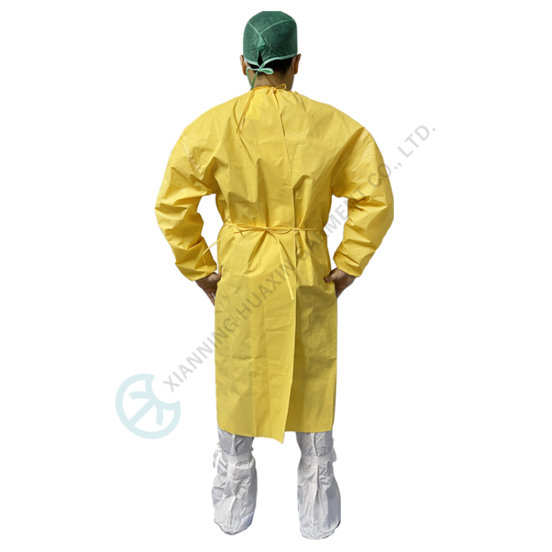Disposable isolation surgical PPE equipment yellow patient gown Factory