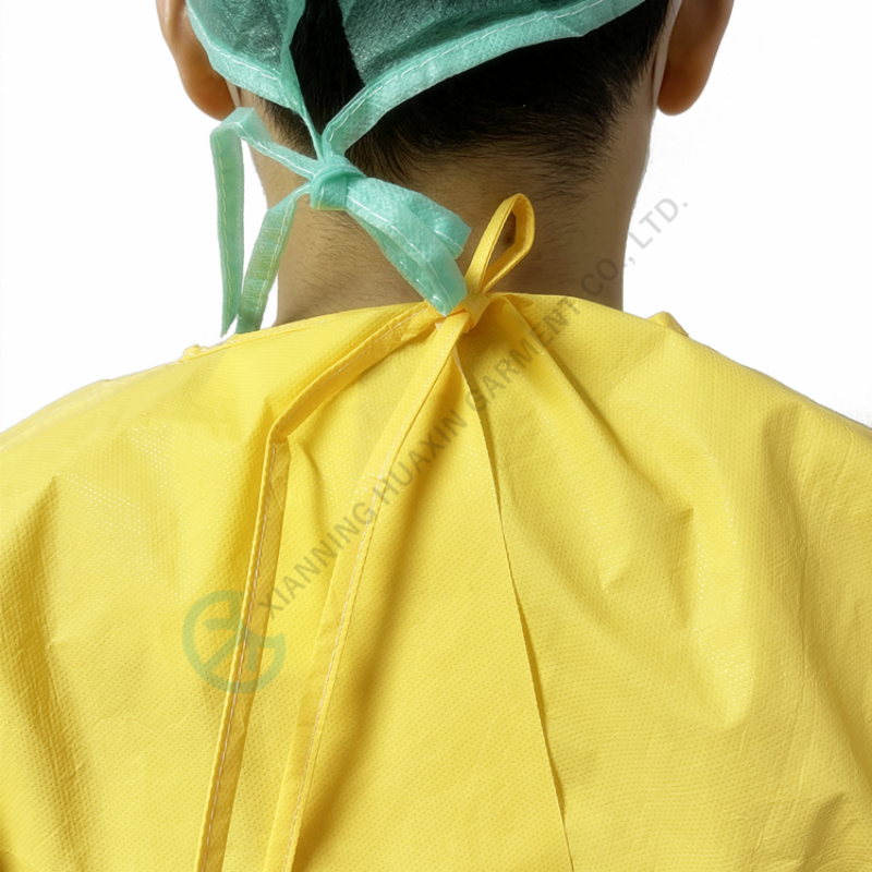 Disposable isolation surgical PPE equipment yellow patient gown Factory