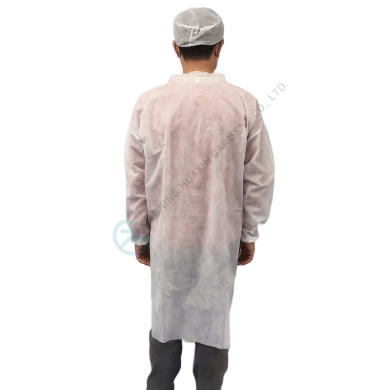 Disposable PP Lab Coat with Open Cuffs for General Laboratory Use basic protection Factory