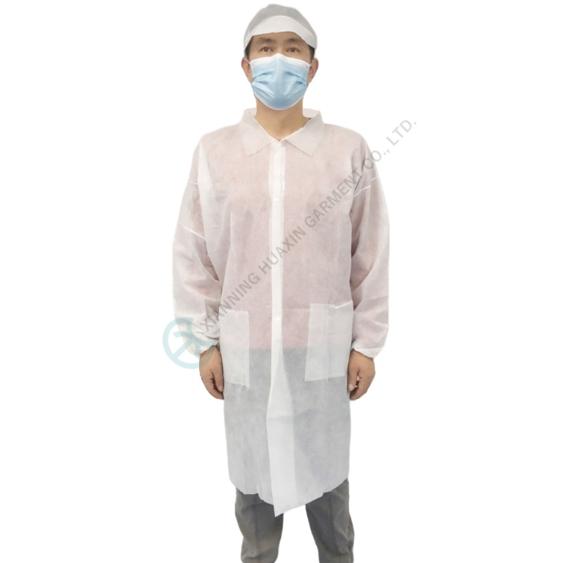 Disposable PP Lab Coat with Open Cuffs for General Laboratory Use basic protection Factory