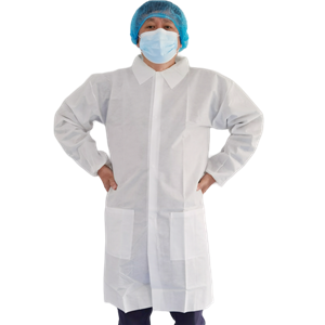 Disposable nonwoven TYPE6 SMS Labcoats With Knitted Cuff