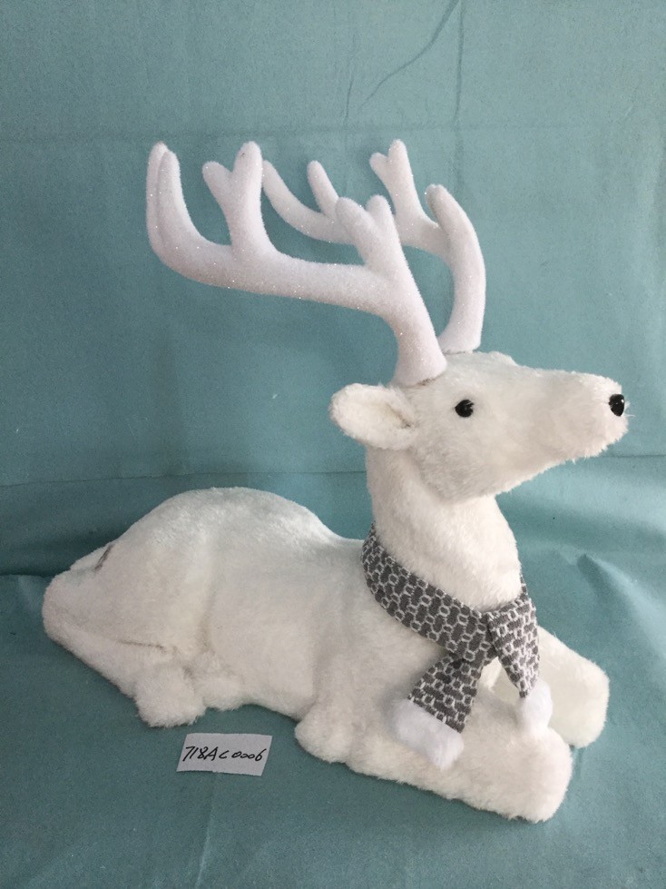 white stuffed reindeer