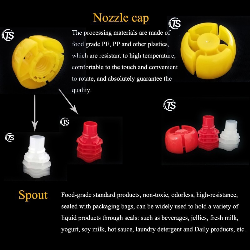 Plastic Nozzle Cap With Spout For Drinking Bottle