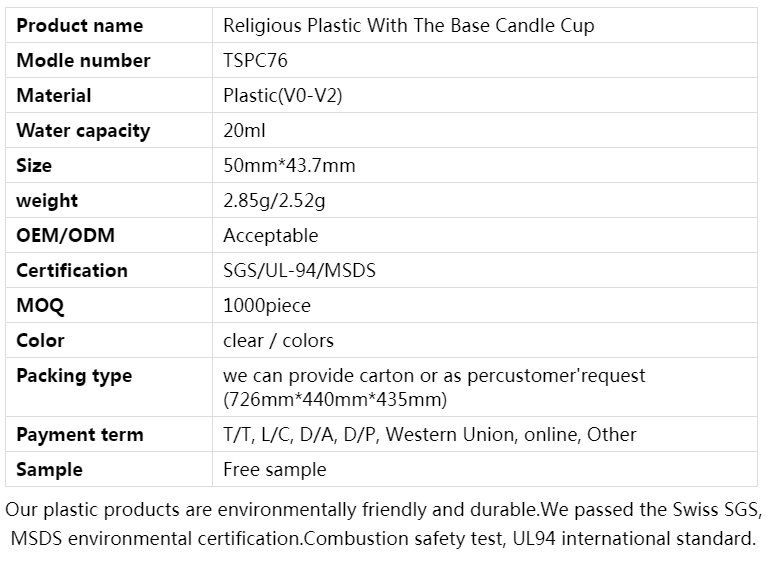 pc plastic tealight container