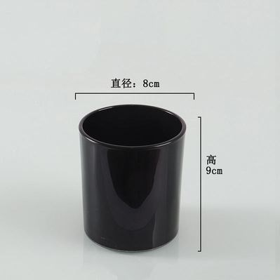 8 oz small frosted black matte empty glass candle container jar
