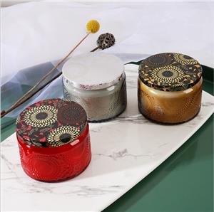 Recipiente de vela fosco personalizado em relevo recipiente de vela vazio em relevo recipiente de vela de cerâmica preta com tampa de madeira