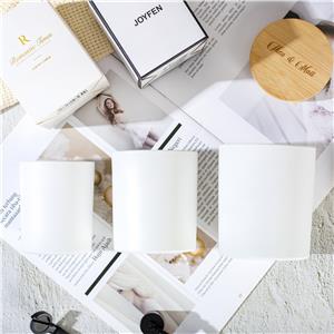 Luxuriöses, kundenspezifisches weißes Kerzenglas mit Deckel, leeres Glasgefäß, Kerzenglas mit schwarzer Box