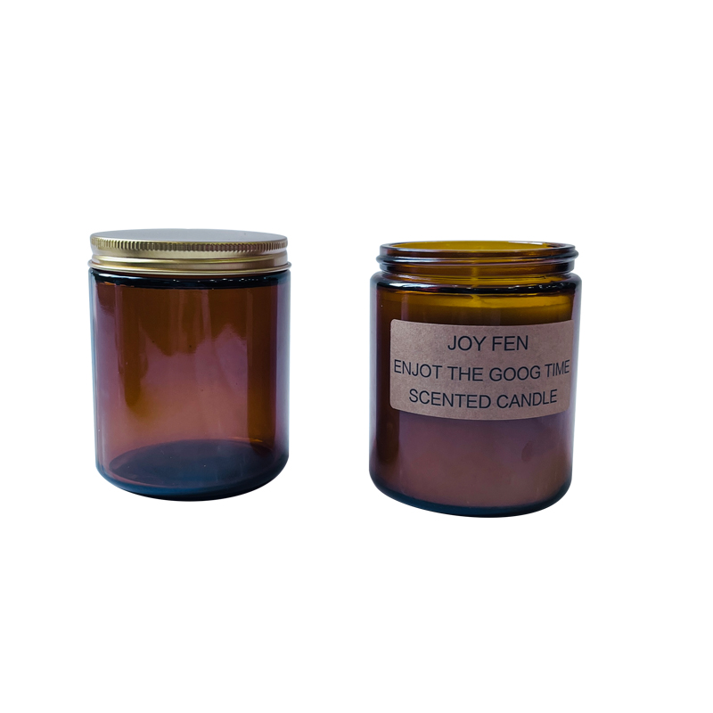 chiaro ambra vuoto200ml barattolo di candela a vite in vetro con coperchio per la fabbricazione di candele